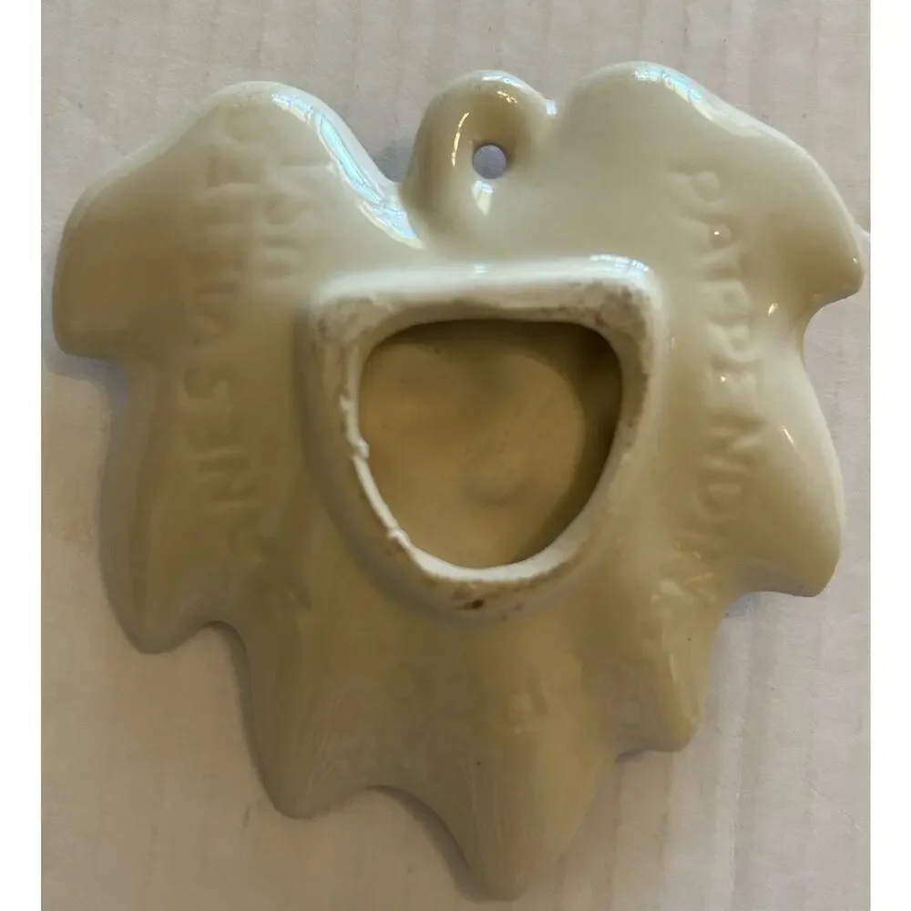 Vtg 1940s Zanesville Glazed Earthenware Pottery Pink trinket dish Teabag‎ Holder